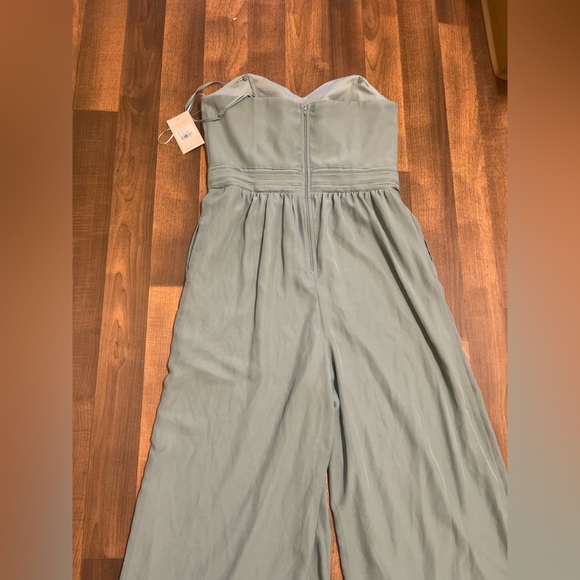 Birdy Grey Green Jumpsuit Wide-Leg High-Waisted - Picture 7 of 14
